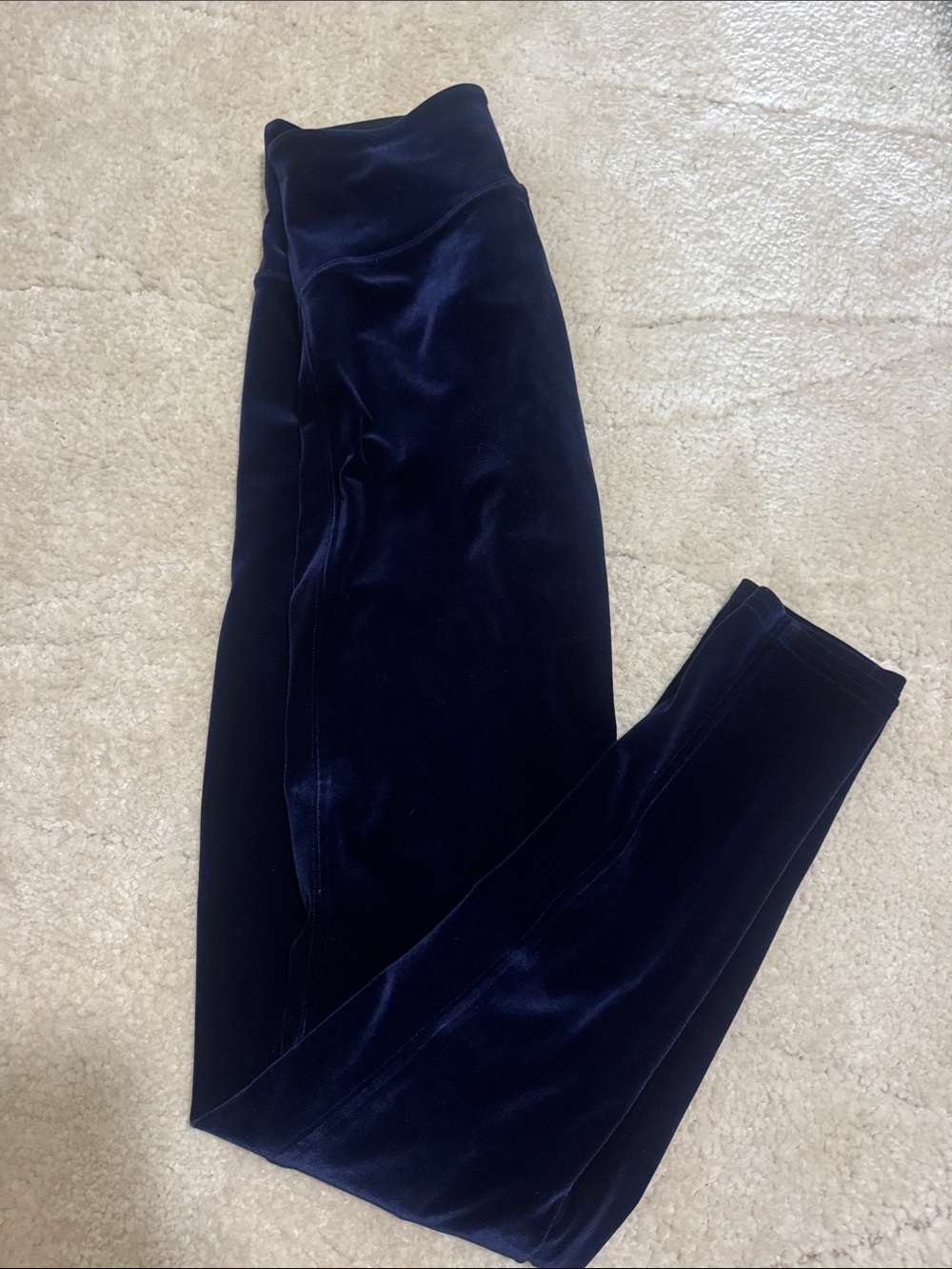 SPANX Velvet High-Rise Leggings in Deep Navy